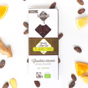 Tableta chocolate negro con jengibre y cítricos ecológico